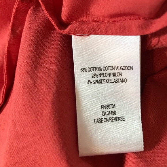 BCBGMAXAzria XS Coral Pleated Faux Wrap V-Neck Empire Waist Peplum Cotton Top XS - Picture 15 of 16